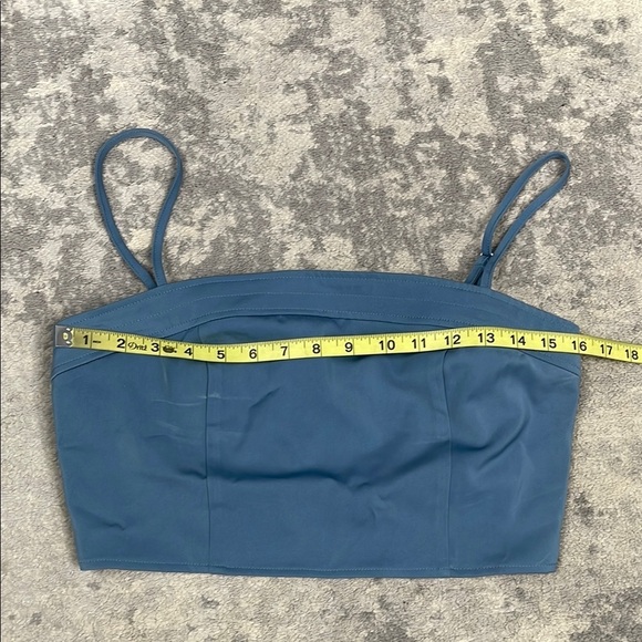 New ACOA Party Starter Crop Top Blue Square Neck Sz M - Picture 8 of 11